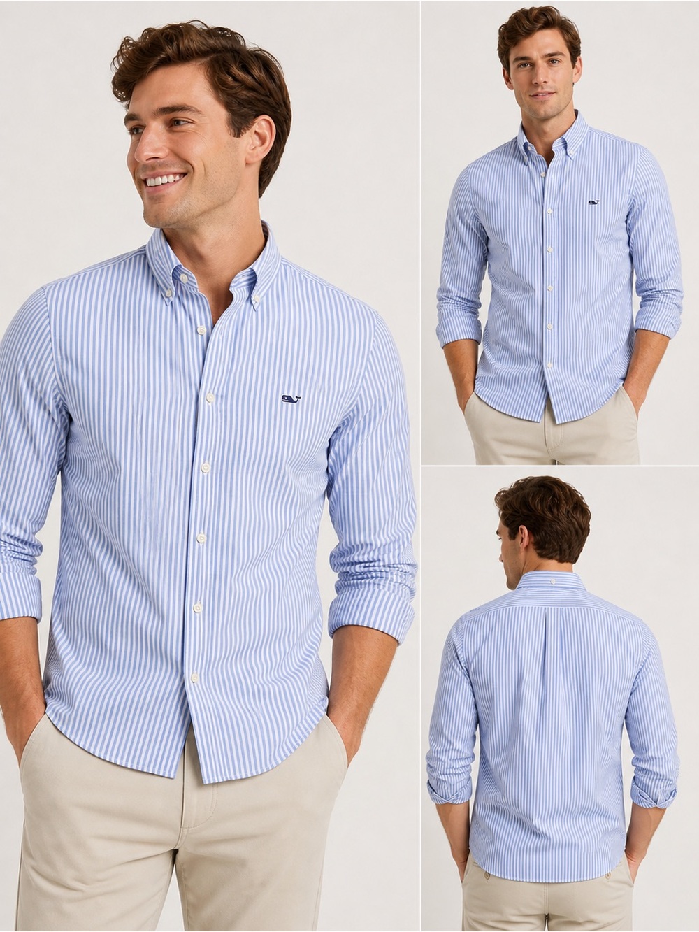 Vineyard Vines Blue and White Striped Button-Down Shirt